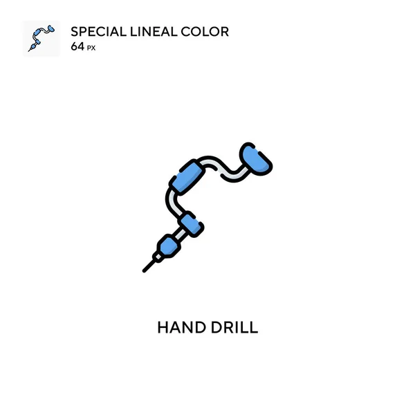 Hand Drill Special Lineal Color Vector Icon Hand Drill Icons — Stock Vector