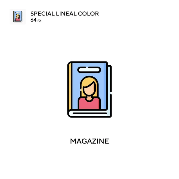 Magazine Spécial Lineal Icône Vectorielle Couleur Icônes Magazine Pour Votre — Image vectorielle