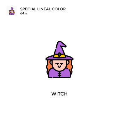 Cadı özel doğrusal renk vektör simgesi. İş projeniz için cadı simgeleri