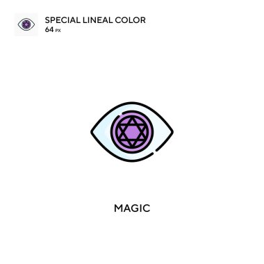 Sihirli özel doğrusal renk vektör simgesi. İş projeniz için sihirli simgeler