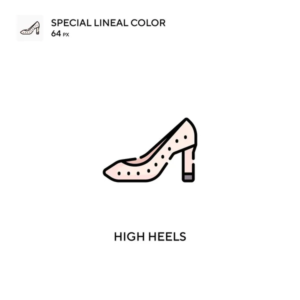 Tacones Altos Icono Especial Vector Color Lineal Iconos Tacones Altos — Vector de stock