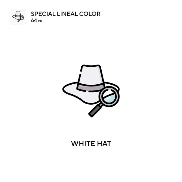 Chapéu Branco Ícone Vetorial Cor Linear Especial Ícones Chapéu Branco — Vetor de Stock