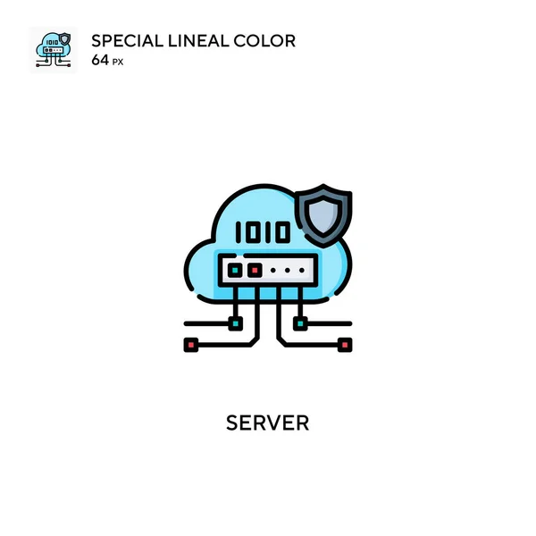 Server Speciale Lijnkleur Vector Pictogram Server Pictogrammen Voor Business Project — Stockvector