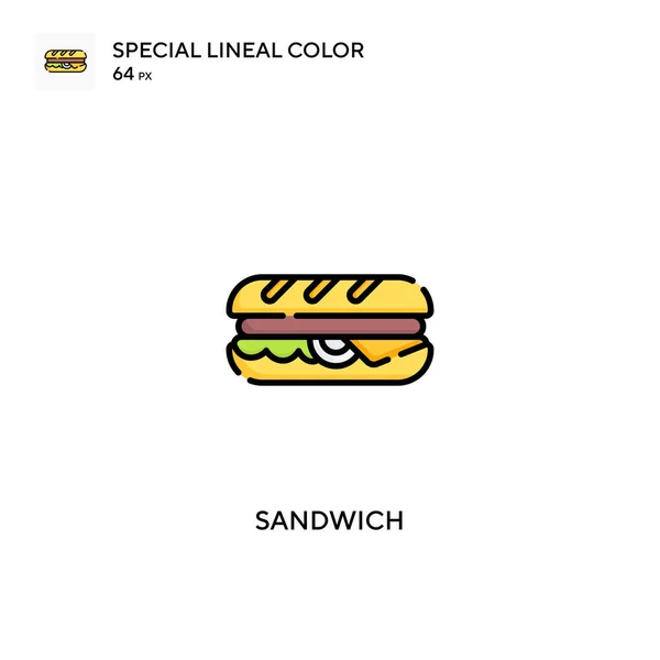 Sandwich Ícone Vetorial Cor Linear Especial Ícones Sanduíche Para Seu — Vetor de Stock