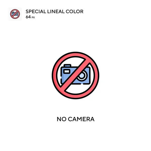 Geen Camera Speciale Lijnkleur Vector Icoon Geen Camera Pictogrammen Voor — Stockvector