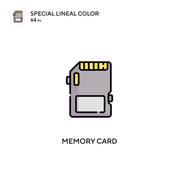 メモリカード特殊線型カラーベクトルアイコン ビジネスプロジェクトのメモリカードアイコン — ストックベクタ