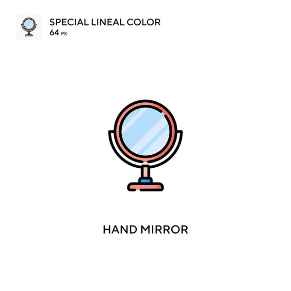 Miroir Main Spécial Lineal Icône Vectorielle Couleur Icônes Miroir Main — Image vectorielle