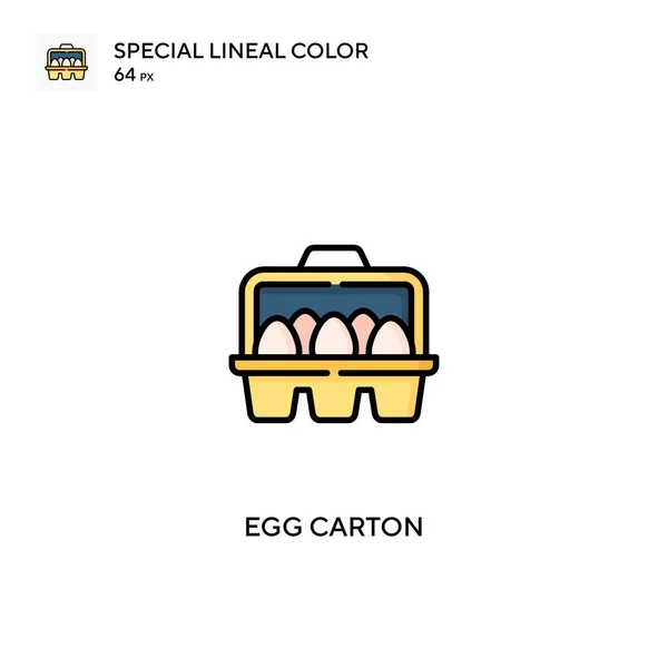 Äggkartong Speciell Linjal Färg Vektor Ikon Äggkartong Ikoner För Ditt — Stock vektor