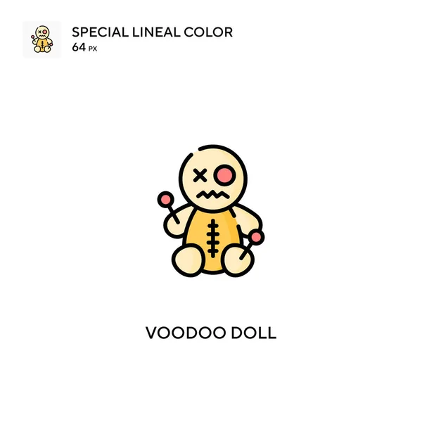 Bambola Voodoo Speciale Icona Vettoriale Colori Lineari Icone Bambole Voodoo — Vettoriale Stock