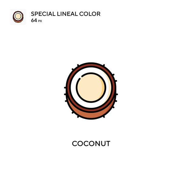 Coco Icono Especial Vector Color Lineal Iconos Coco Para Proyecto — Vector de stock