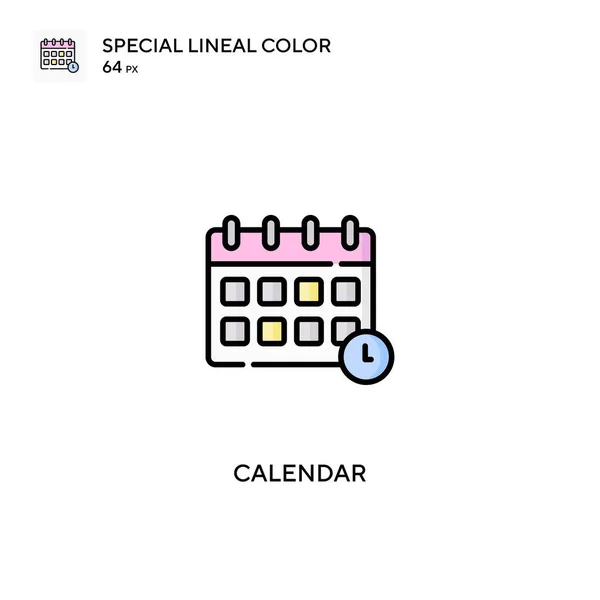 Calendario Icono Especial Vector Color Lineal Iconos Calendario Para Proyecto — Vector de stock