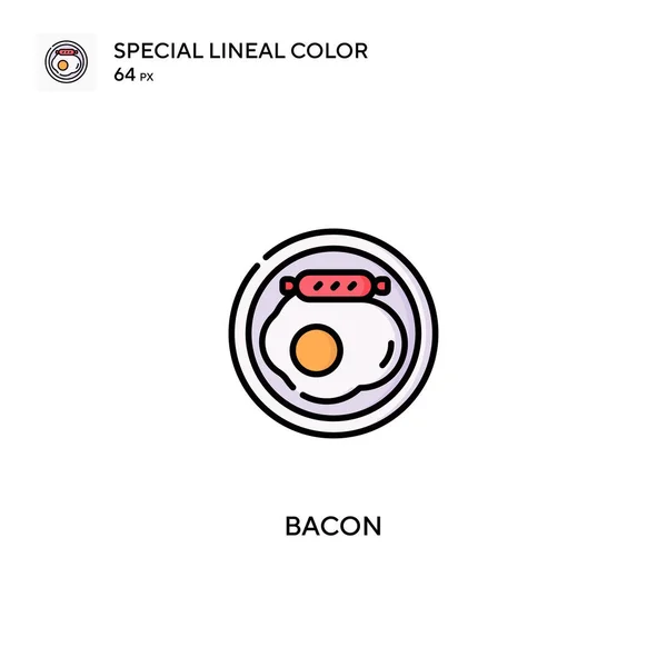 Ícone Vetor Cor Linear Especial Bacon Ícones Bacon Para Seu — Vetor de Stock