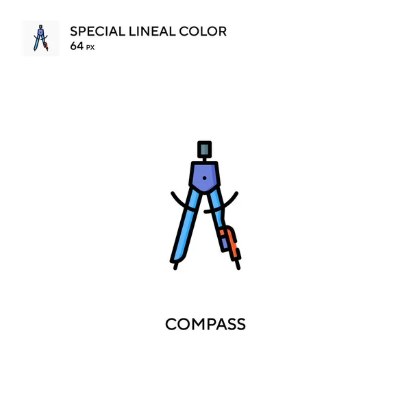 Kompas Speciální Lineární Barevný Vektor Ikony Komprimovat Ikony Pro Váš — Stockový vektor