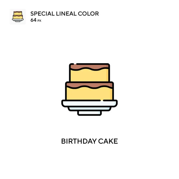 Birthday Cake Special Lineal Color Vector Icon Birthday Cake Icons — Stock Vector