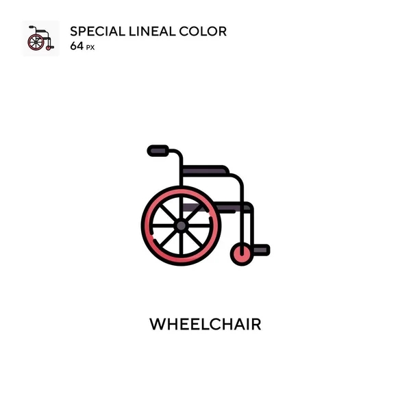 Fauteuil Roulant Icône Vectorielle Couleur Linéaire Spéciale Icônes Fauteuil Roulant — Image vectorielle