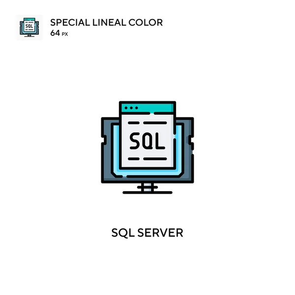 Serwer Sql Specjalna Ikona Wektora Kolorów Liniowych Ikony Serwera Sql — Wektor stockowy