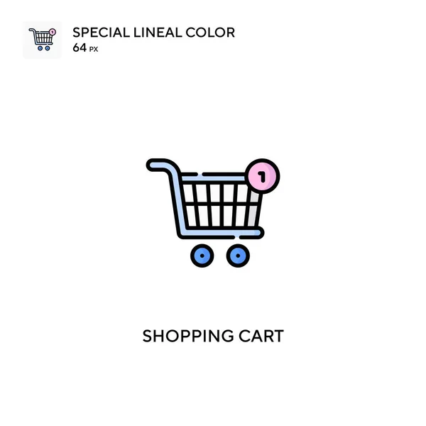 Carrito Compras Icono Especial Vector Color Lineal Iconos Carrito Compras — Archivo Imágenes Vectoriales