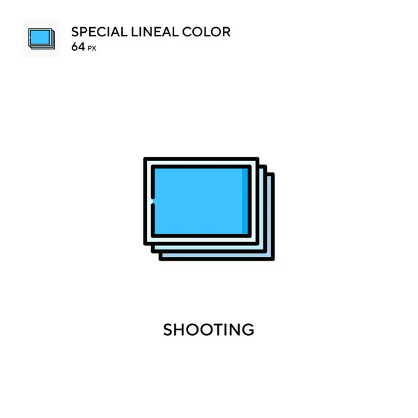 Schieten Speciale Lijnkleur Vector Pictogram Fotopictogrammen Voor Bedrijfsproject — Stockvector