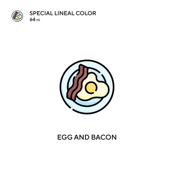 Αυγό Και Μπέικον Ειδική Lineal Χρώμα Διάνυσμα Εικονίδιο Αυγό Και — Διανυσματικό Αρχείο