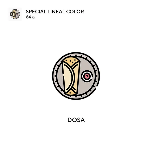 Dosa Special Lineal Color Vector Icon 비즈니스 프로젝트를 Dosa 아이콘 — 스톡 벡터