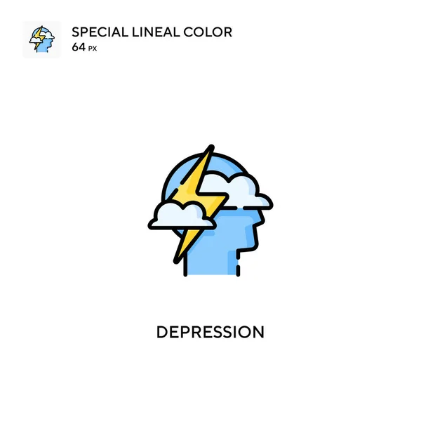 Depression Spezielle Lineare Farbvektorsymbol Symbole Der Depression Für Ihr Geschäftsprojekt — Stockvektor
