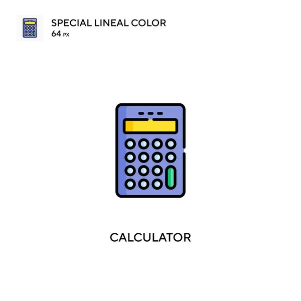 Calculatrice Icône Vectorielle Couleur Linéaire Spéciale Icônes Calculatrice Pour Votre — Image vectorielle