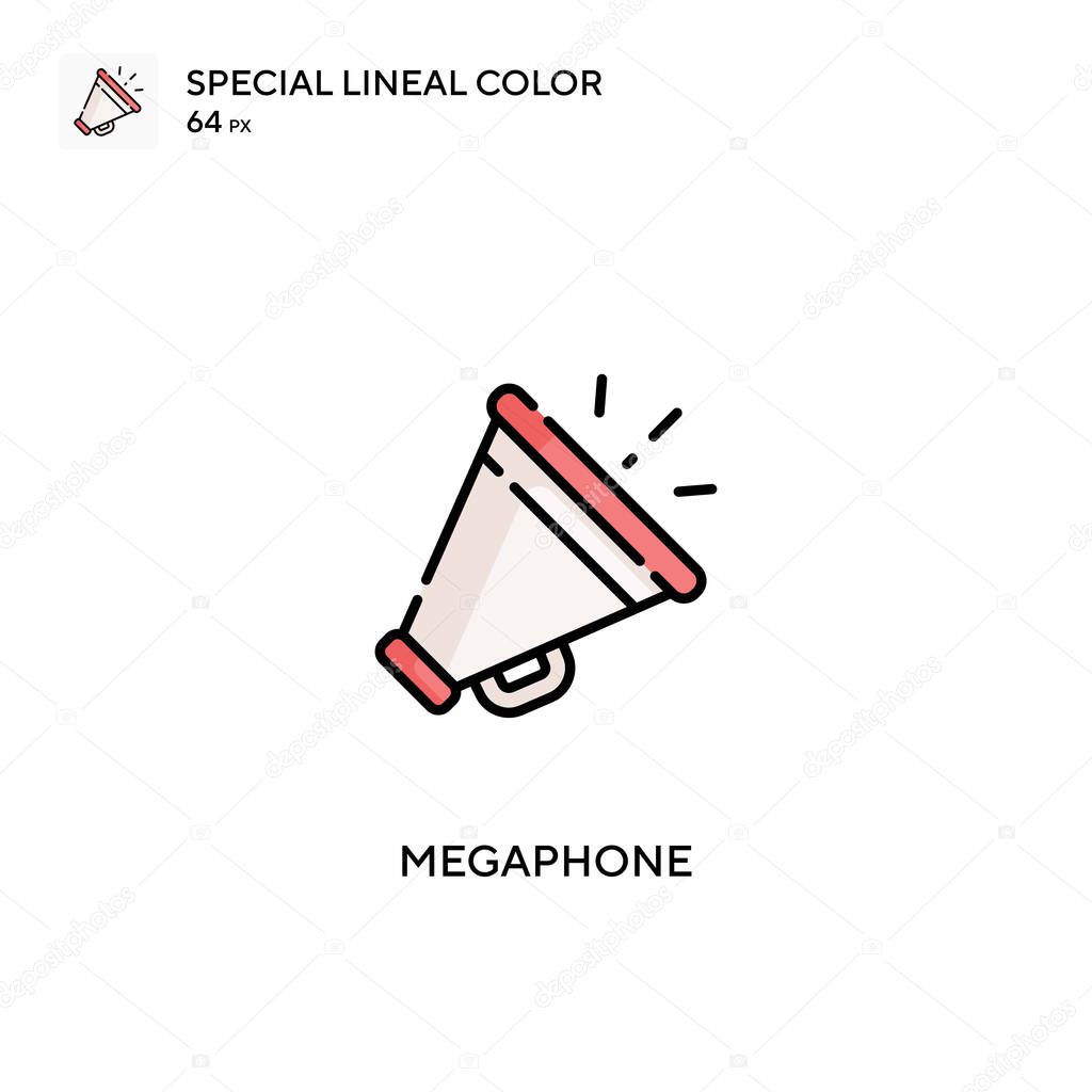 Megaphone special lineal color vector icon. Megaphone icons for your business project