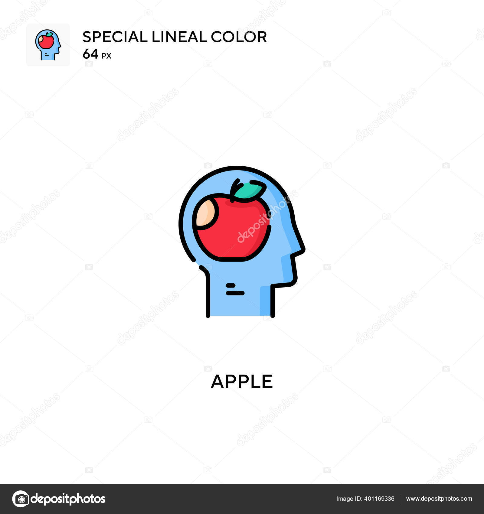Ikon Vektor Warna Lineal Khusus Apple Ikon Apple Untuk Proyek Stok Vektor C Goayrchin