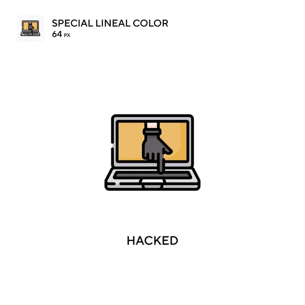 黑客攻击特殊线形彩色矢量图标 为您的商业项目盗用图标 — 图库矢量图片