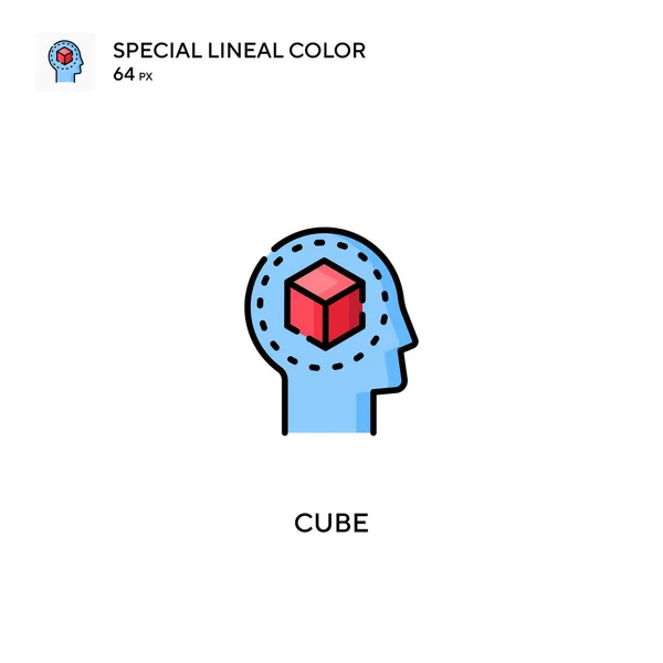 Cubo Especial Icono Vector Color Lineal Iconos Cubo Para Proyecto — Archivo Imágenes Vectoriales