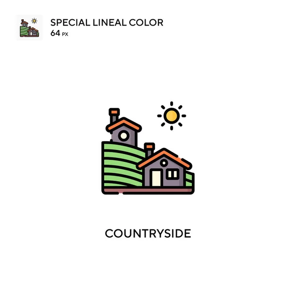 Platteland Speciale Lineaire Kleur Vector Pictogram Platteland Pictogrammen Voor Business — Stockvector