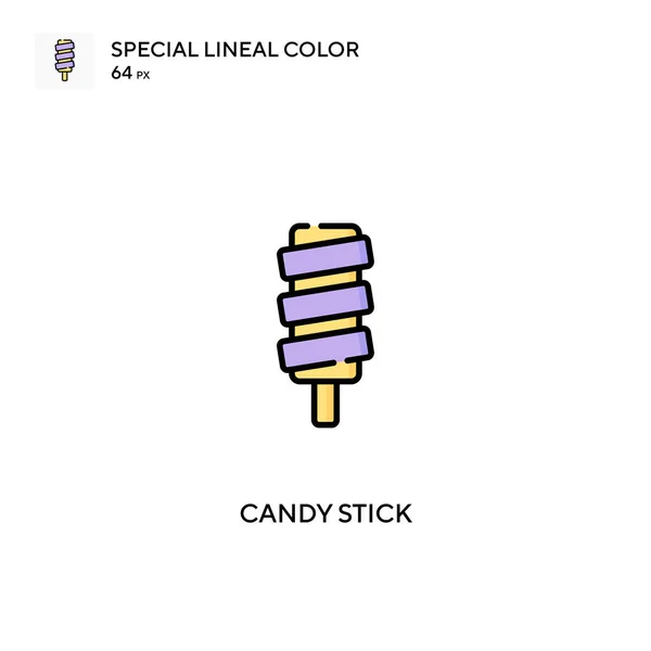 Candy Stick Speciális Lineáris Szín Vektor Ikon Candy Stick Ikonok — Stock Vector