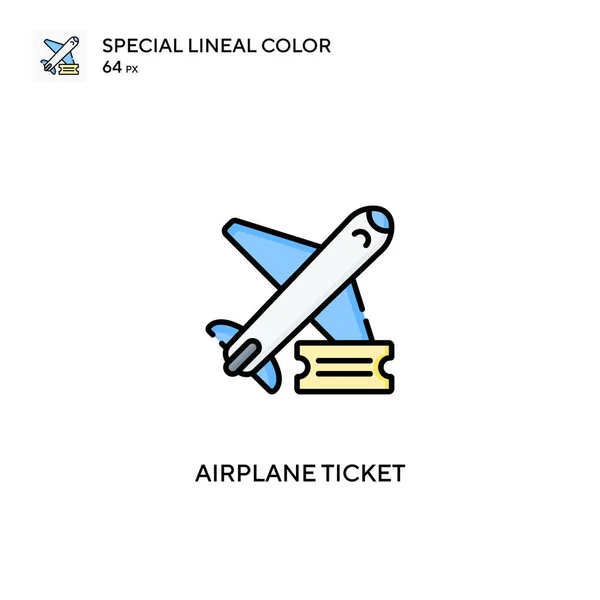 Ein Spezielles Lineares Farbvektorsymbol Für Flugtickets Symbole Für Flugtickets Für — Stockvektor
