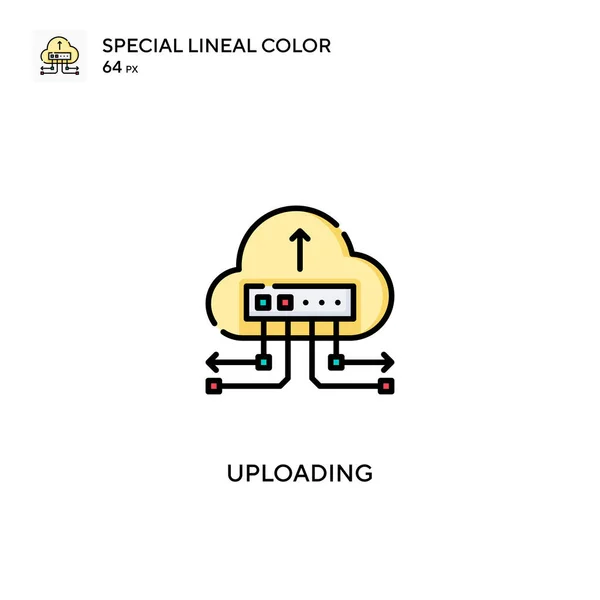 Uploading Special Lineal Color Vector Icon Uploading Icons Your Business — Stock Vector