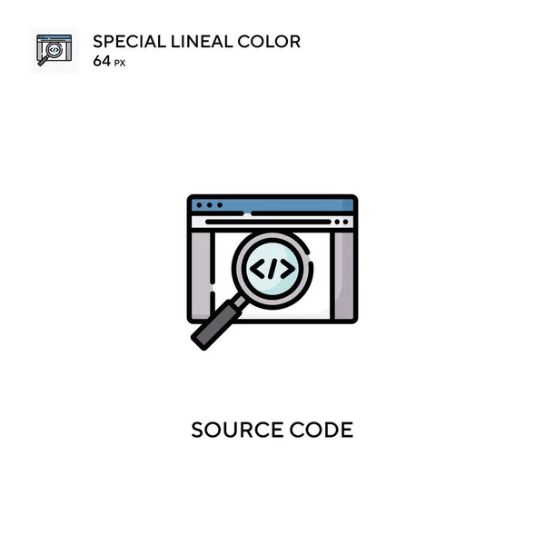 Broncode Speciaal Lijnkleur Vector Icoon Broncode Iconen Voor Bedrijfsproject — Stockvector