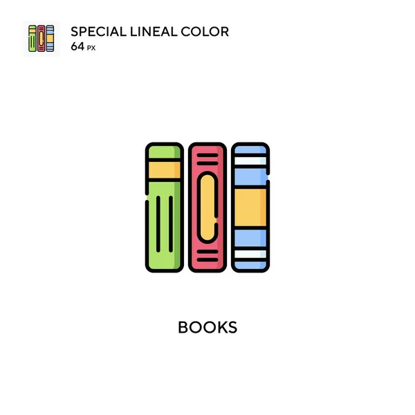 Könyvek Különleges Lineáris Szín Vektor Ikon Könyvikonok Üzleti Projektjéhez — Stock Vector