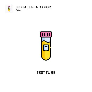 Test tüpü özel doğrusal renk vektör simgesi. İş projeniz için tüp simgeleri deneyin