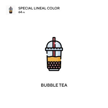 Bubble tea special lineal color vector icon. Bubble tea icons for your business project clipart