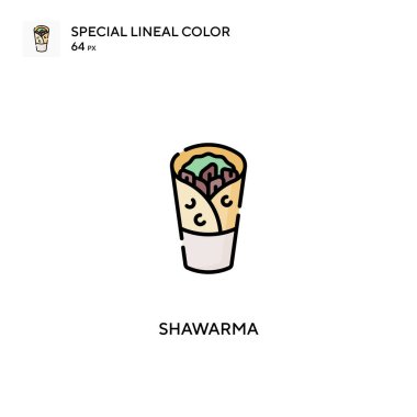 Shawarma özel doğrusal renk vektör simgesi. İş projeniz için Shawarma simgeleri