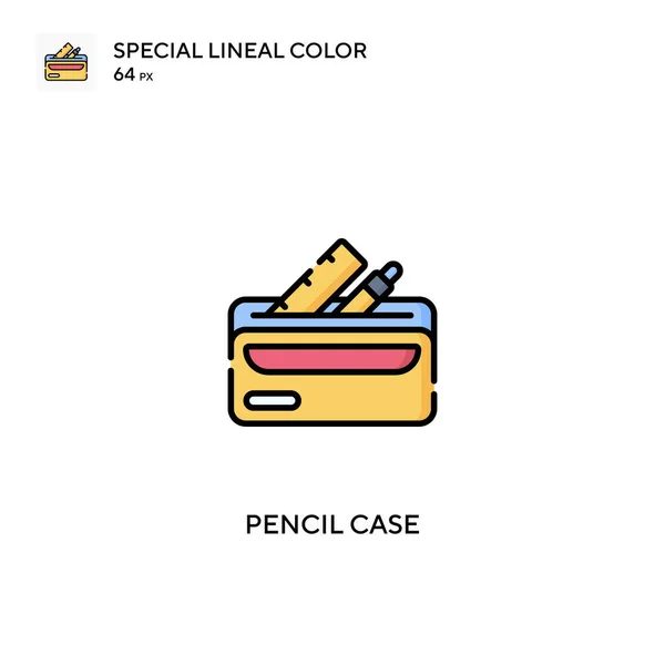 Estuche Lápiz Icono Especial Vector Color Lineal Iconos Estuche Lápiz — Vector de stock