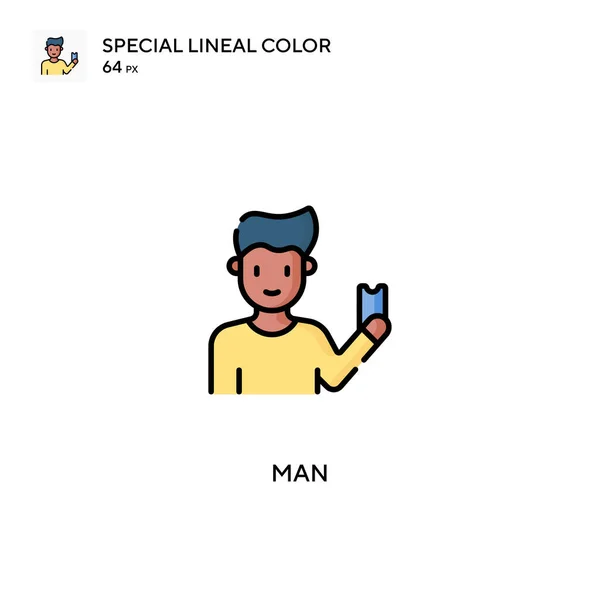 Man Special Lineal Color Vector Icon Man Icons Your Business — Stock Vector