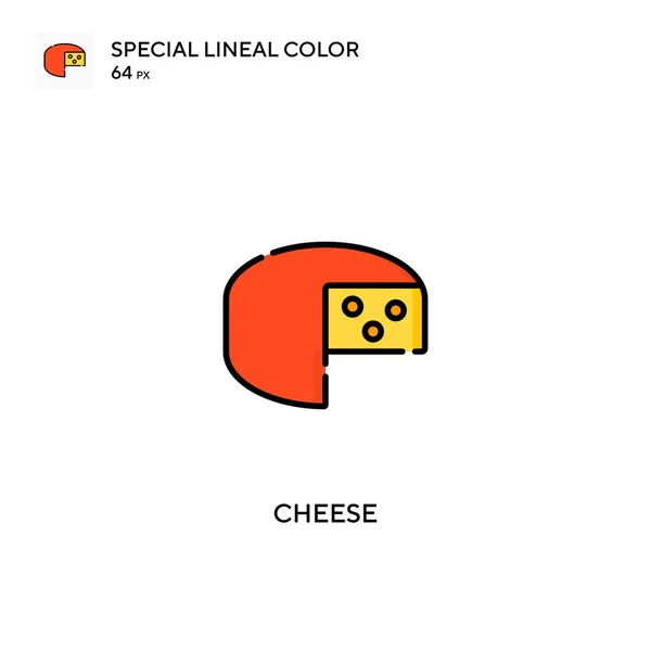 Cheese Icono Especial Vector Color Lineal Iconos Queso Para Proyecto — Vector de stock