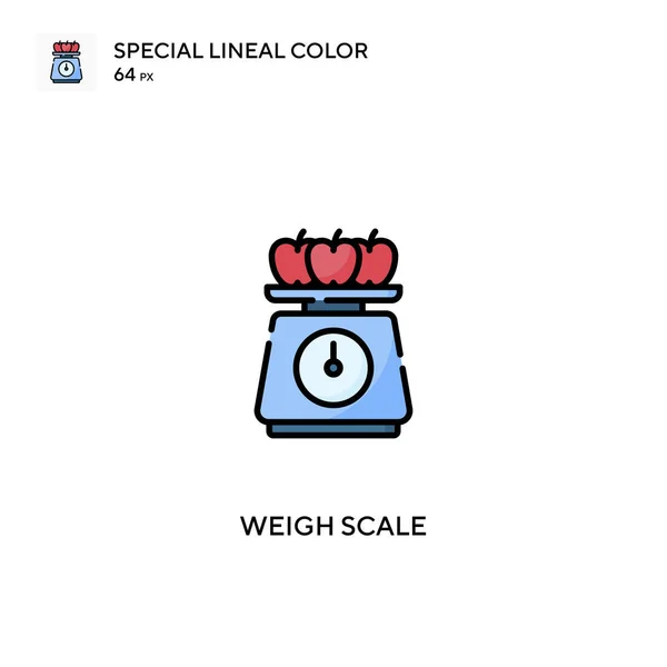 Взвешивать Масштаб Специальной Линейной Цветовой Векторной Иконки Взвешивание Значков Масштаба — стоковый вектор