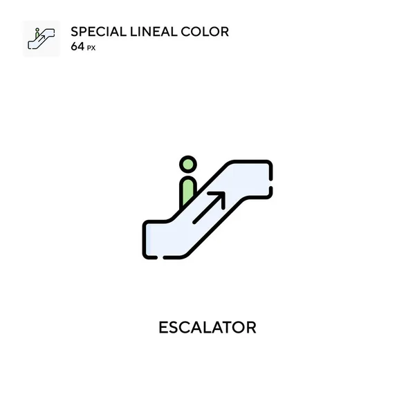 Yürüyen Merdiven Özel Doğrusal Renk Vektör Simgesi Projeniz Için Yürüyen — Stok Vektör