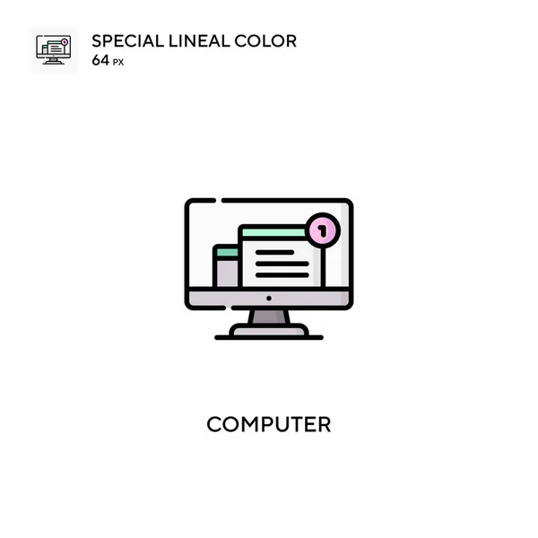 Computer Speciale Lijnkleur Vector Icoon Computer Iconen Voor Business Project — Stockvector