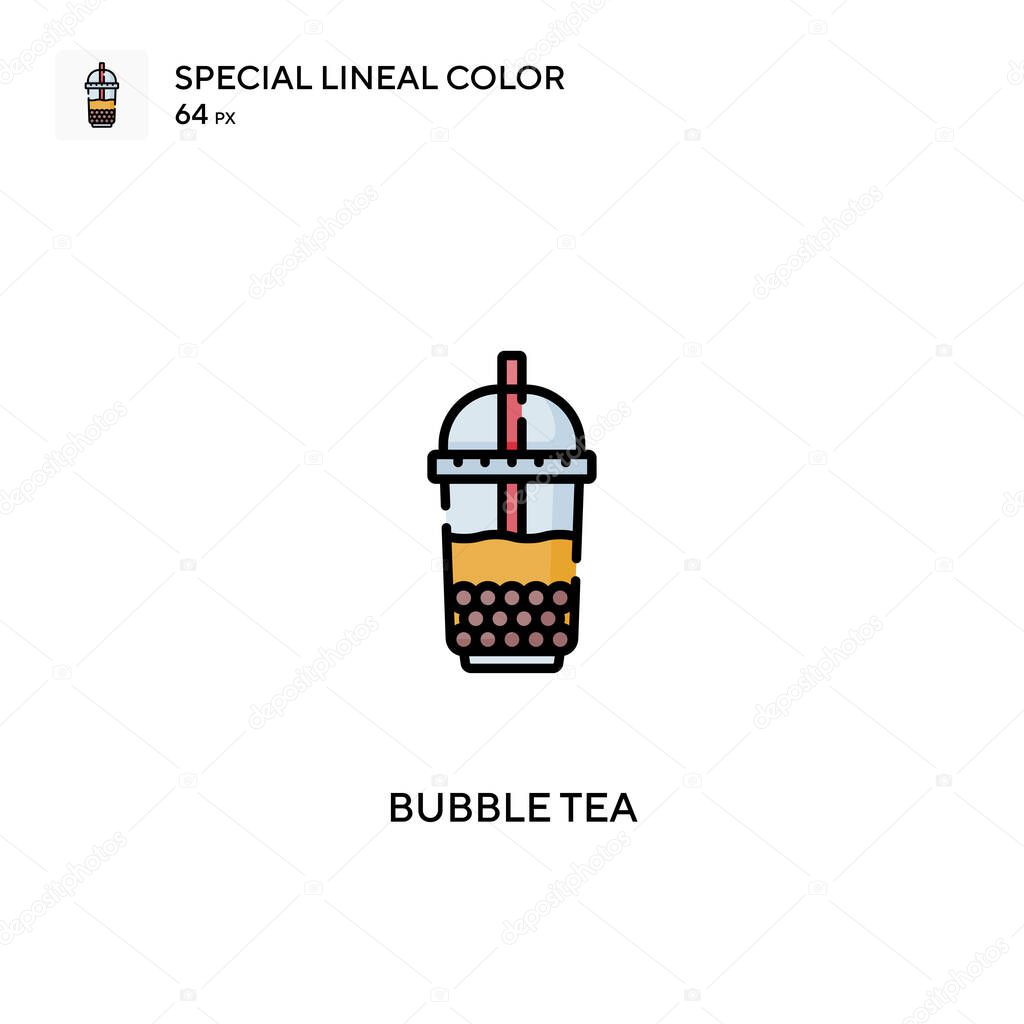 Bubble tea special lineal color vector icon. Bubble tea icons for your business project