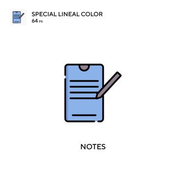 Özel doğrusal renk vektörü simgesi. İş projeniz için not simgeleri