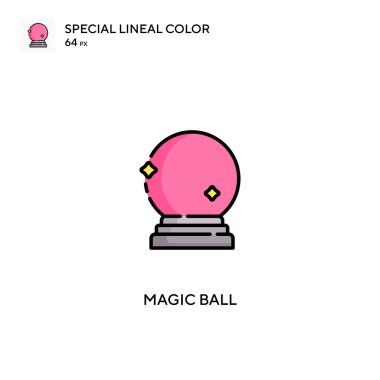 Sihirli top özel doğrusal renk vektör simgesi. İş projeniz için sihirli top simgeleri