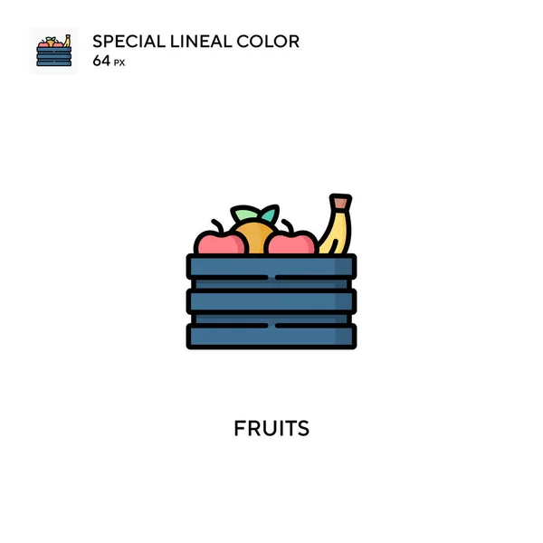 Früchte Spezielles Lineares Farbvektorsymbol Früchte Symbole Für Ihr Geschäftsprojekt — Stockvektor
