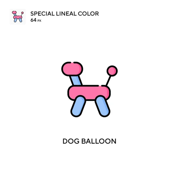 Dog Μπαλόνι Ειδικό Lineal Χρώμα Διάνυσμα Εικονίδιο Εικονίδια Μπαλόνι Σκυλιών — Διανυσματικό Αρχείο